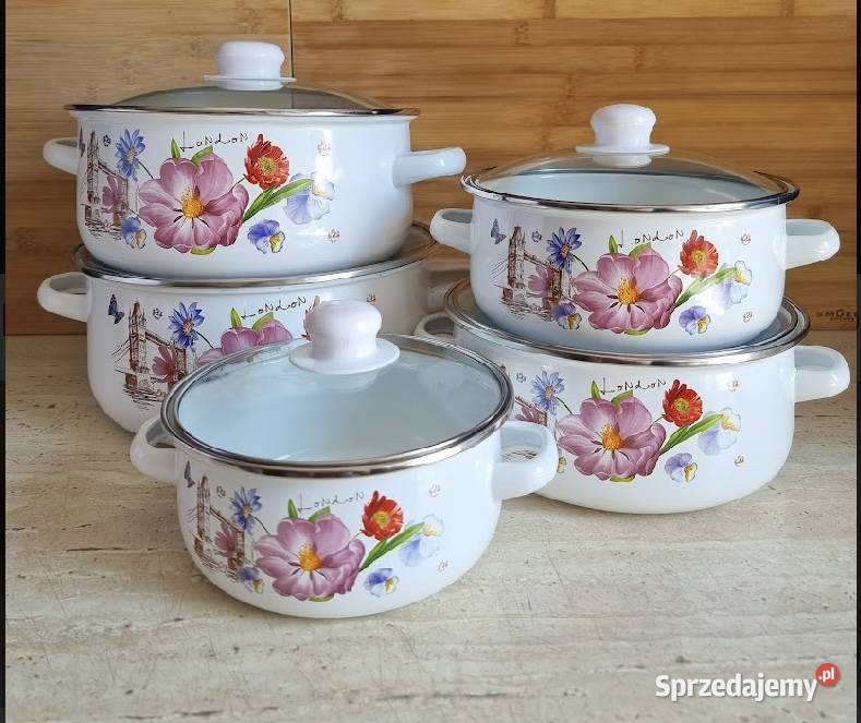 89 Garnki emaliowane London śląskie Zabrze