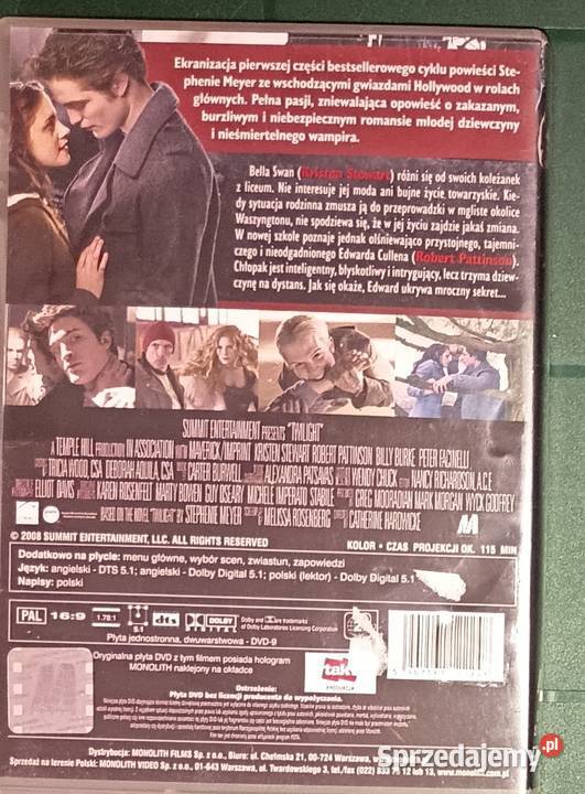 Zmierzch Twilight 2009 DVD plakat obustronny DVD Rzeszów