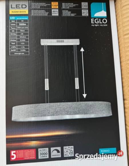 NOWA Lampa Wisząca Eglo Romao LED 3000lm śląskie Częstochowa