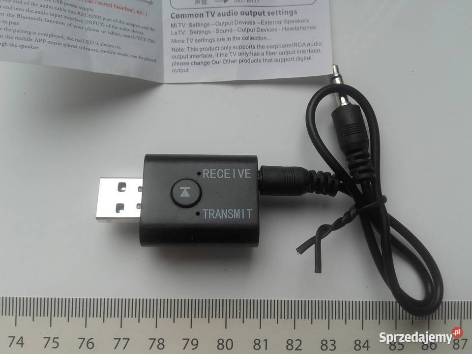 Adapter 3w1 odbiornik nadajnik Bluetooth 5.0, jack 3,5mm, US