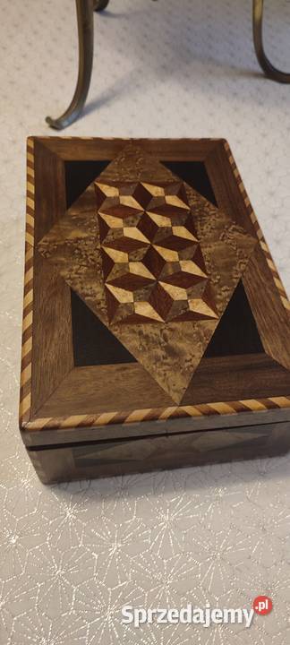 Szkatułka z intarsją biedermeier pomorskie Czersk sprzedam