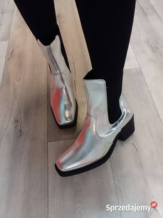 42 Bonprix bpc Srebrne Botki kowbojki wieczorowe Kraków