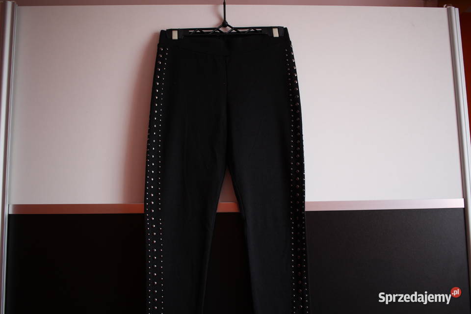 Czarne spodnie leginsy legginsy HM dżety bokach Toruń