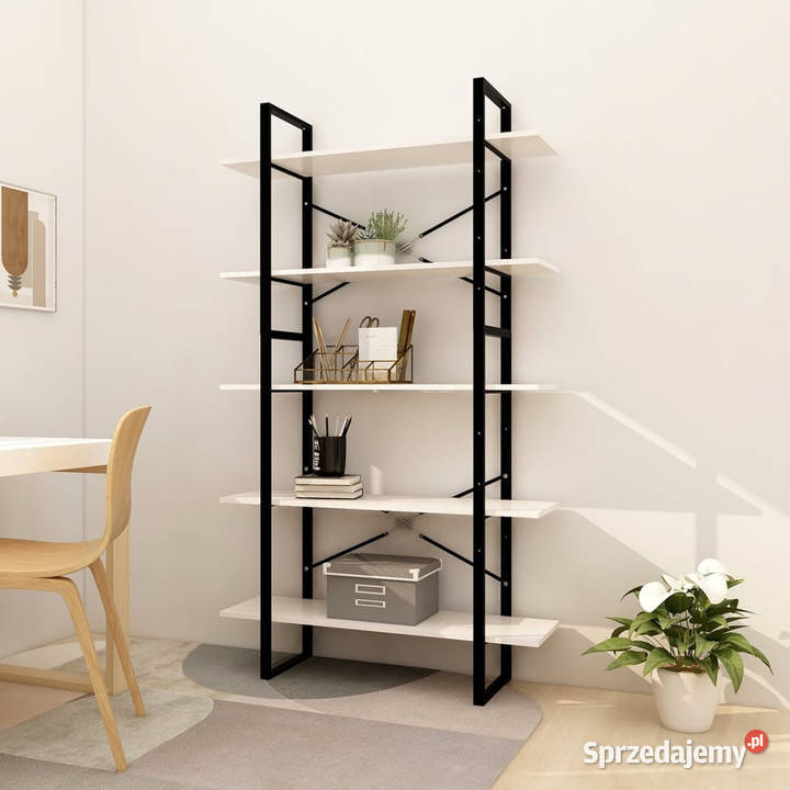 5poziomowy regał na książki biały 100x30x175 Regały Warszawa