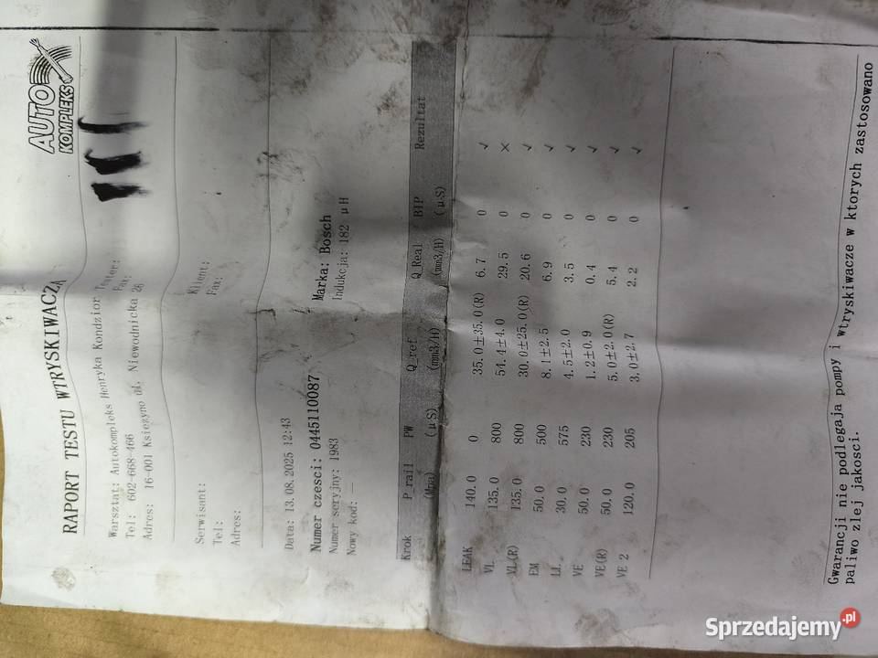 Wtryski 25dci renault opel Białystok