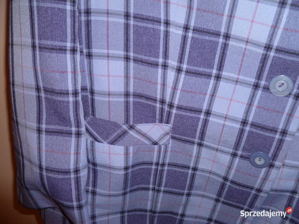 Żakiet popielaty w kratę Marynarki i żakiety