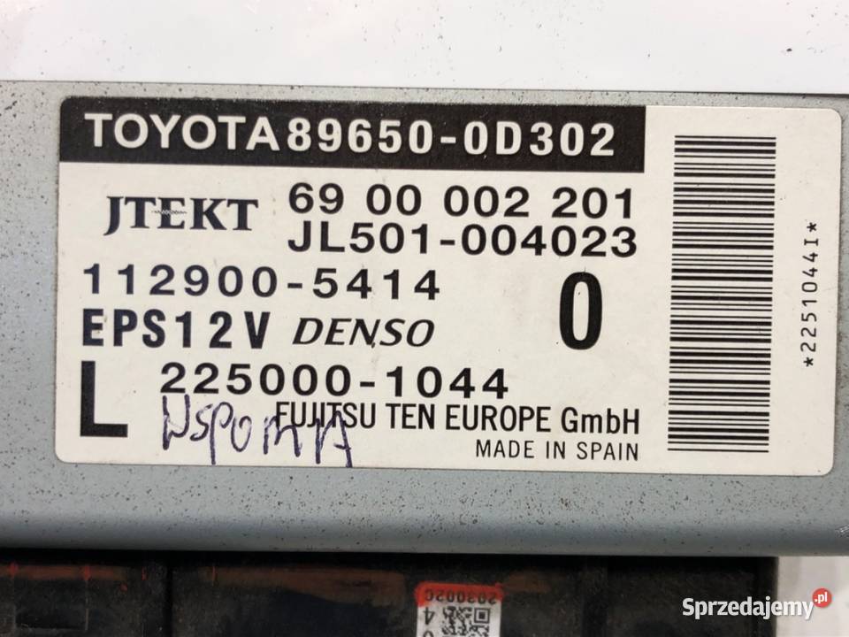 MODUŁ WSPOMAGANIA TOYOTA YARIS III 896500D302 Pompy wspomagania