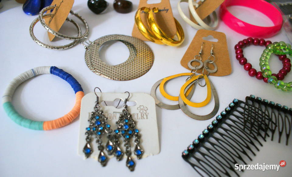 57 zestaw komplet biżuterii kolczyki zlote Krosno