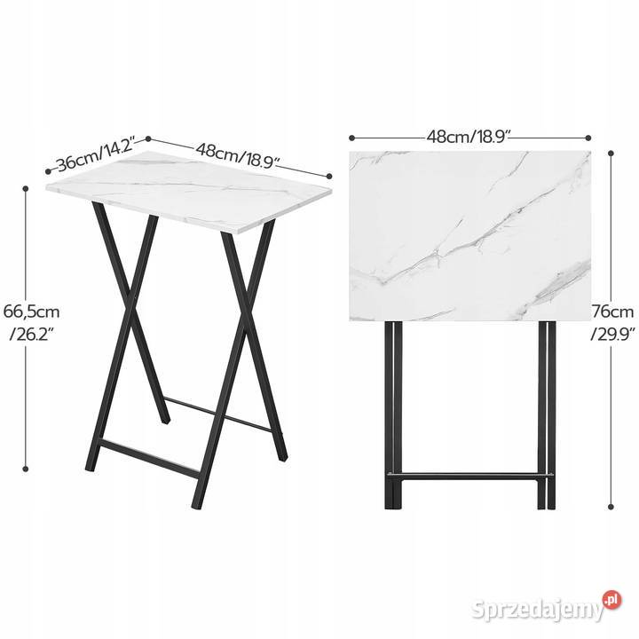 HOOBRO Stolik Składany Marmur Czarny Mały Elektronika Myszyniec