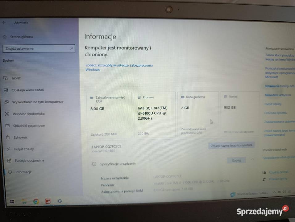 Laptop Lenovo 11015isk Łęczyca