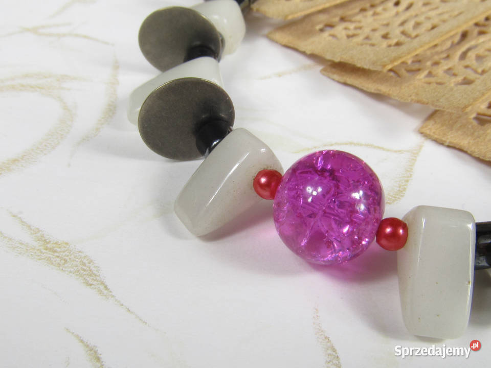 Bransoletka kolczyki zestaw biały grafitowy