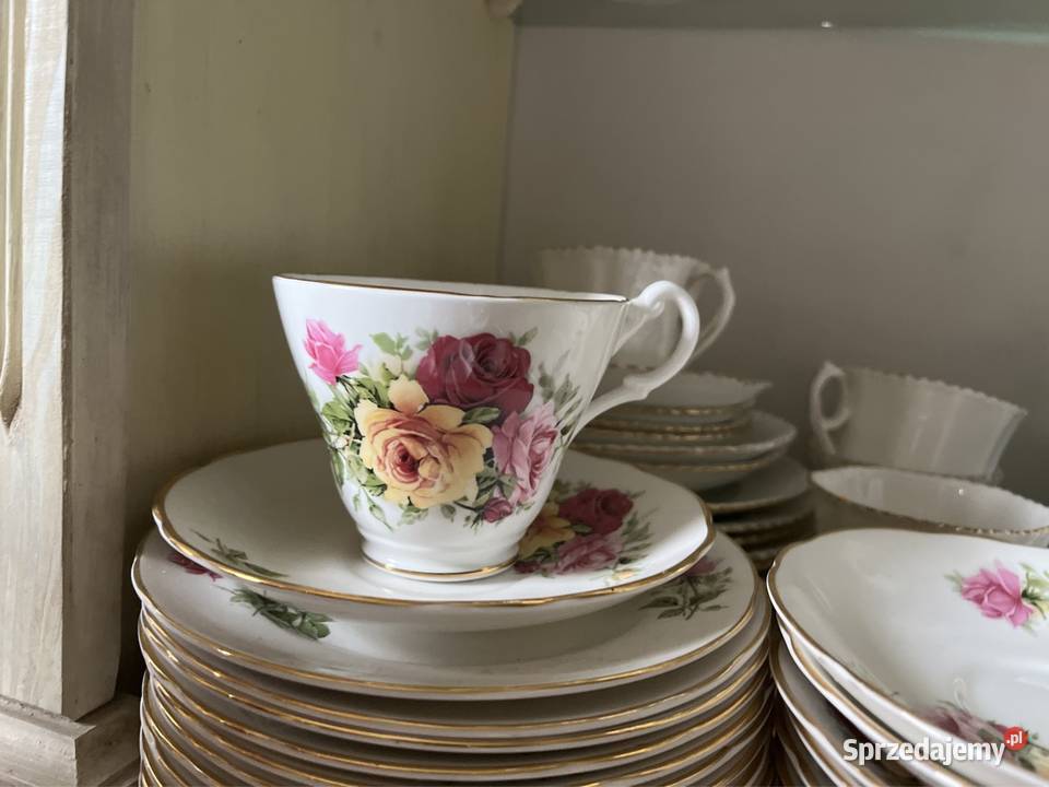 Filiżanka z talerzykiem deserowym Royal Straut Gdańsk