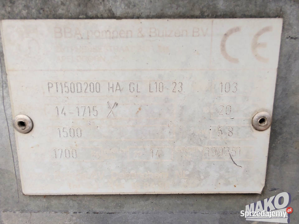 Pompa do igłofiltrów BBA PT150 D200 pompa wody Pozostałe Ostrowiec Świętokrzyski