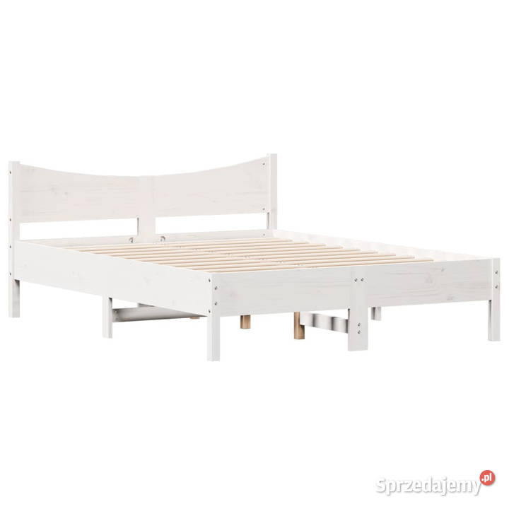 Rama łóżka bez materaca biała lite drewno 145cm Warszawa