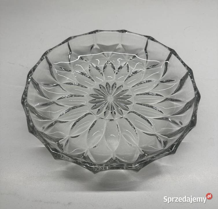 Talerz kryształowy z lat PRLu łódzkie Łódź