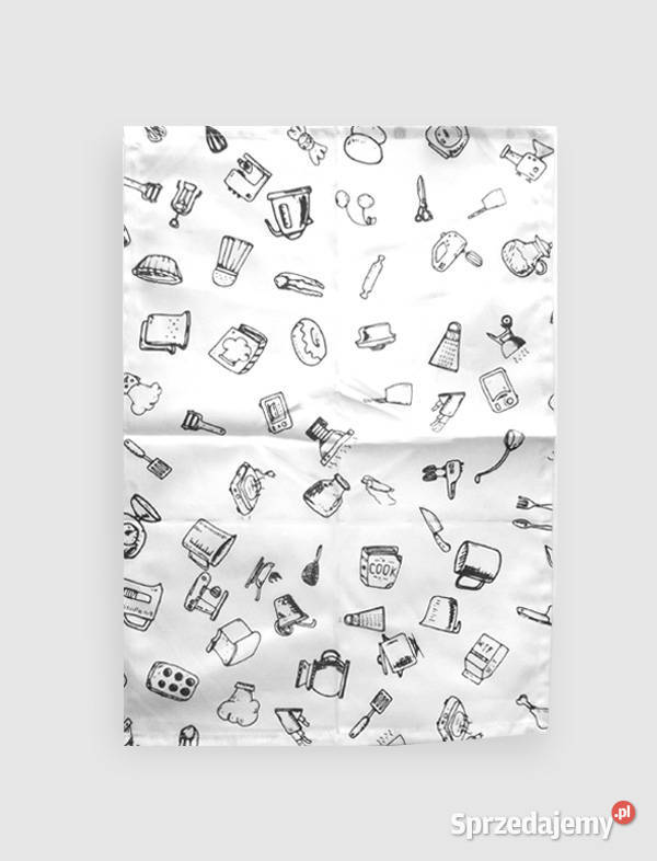 czarno biała serweta z bawełny kuchenna serwetka Opole