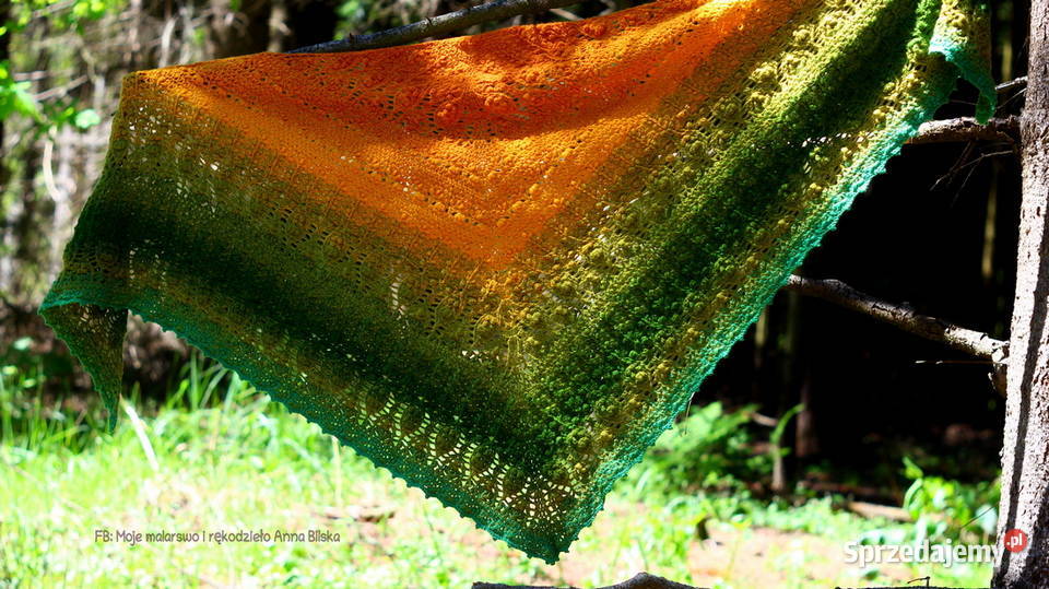 Chusta ombre w kolorze miodowozielonym Skarżysko-Kamienna sprzedam