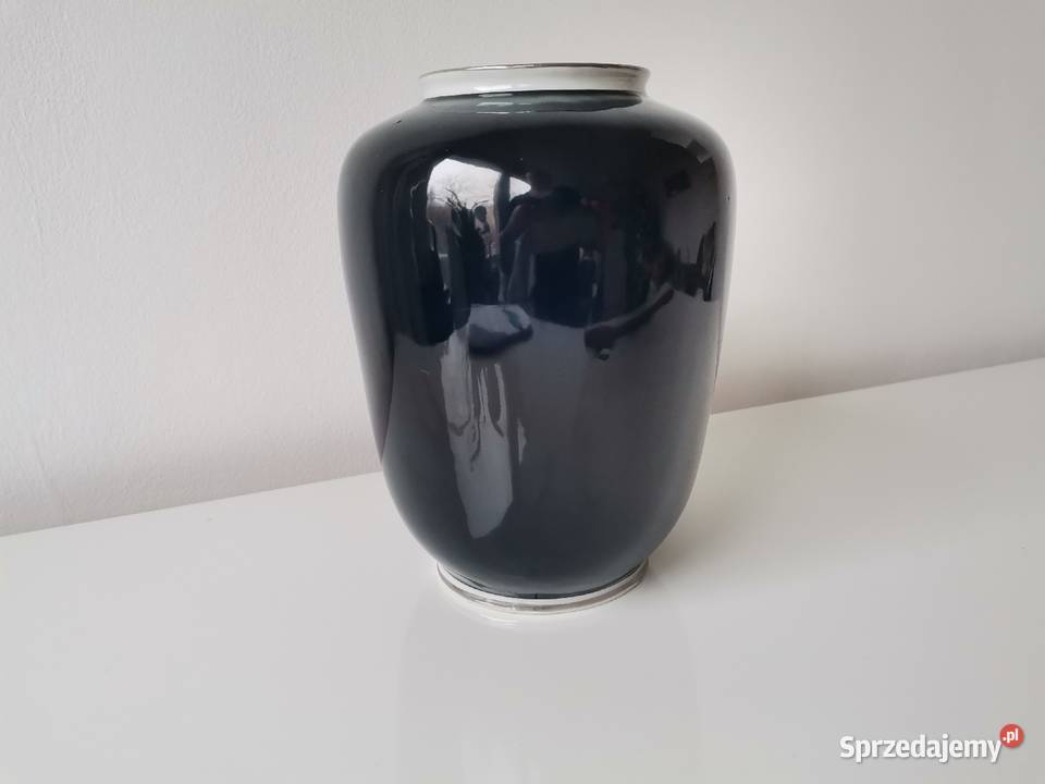Stary kobaltowy wazon Spechtsbrunn Niemcy 1960 Katowice