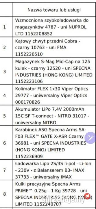 Zestaw asg specna arms sa f03 flex Sporty strzeleckie i myślistwo Białośliwie