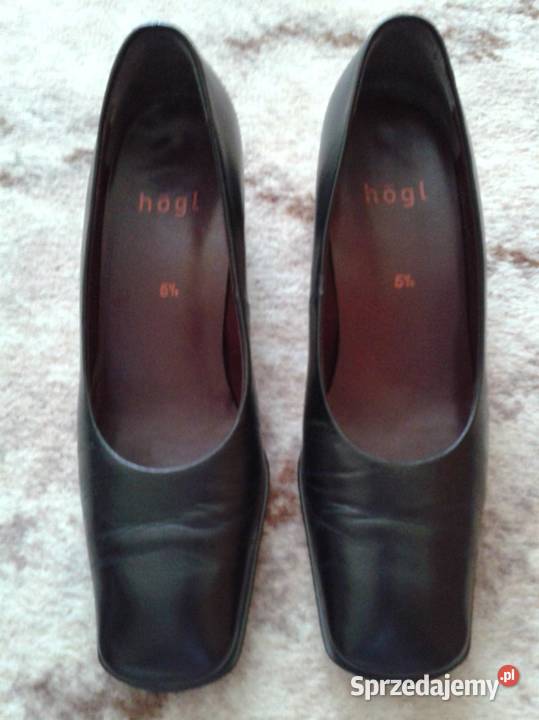 Skórzane czarne czółenka Lubin