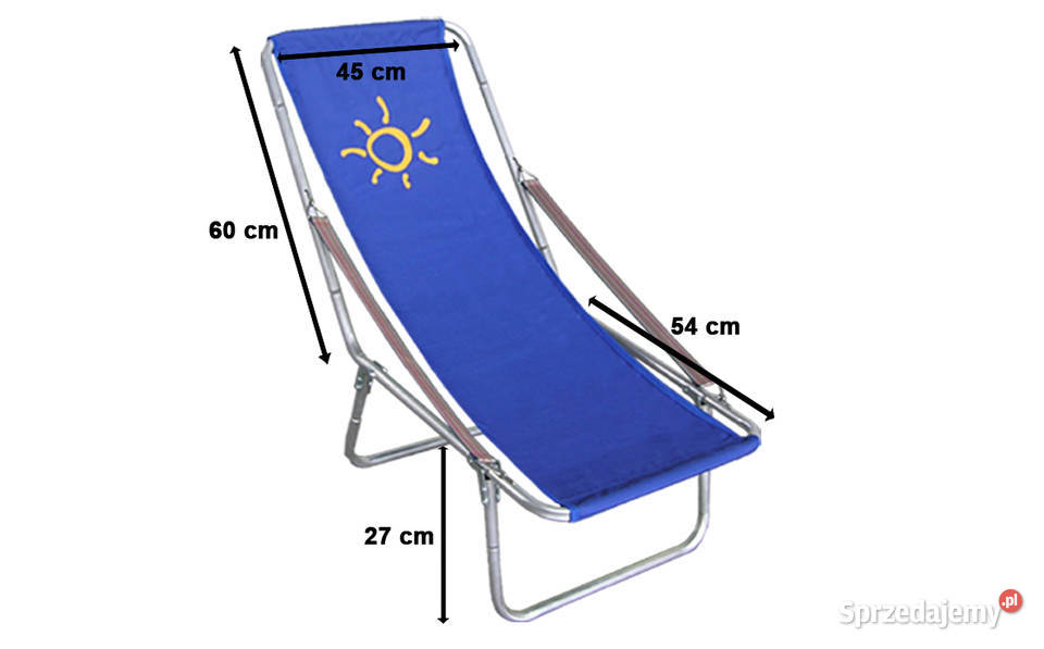 Leżak aluminiowy z podłokietnikiem paskowym