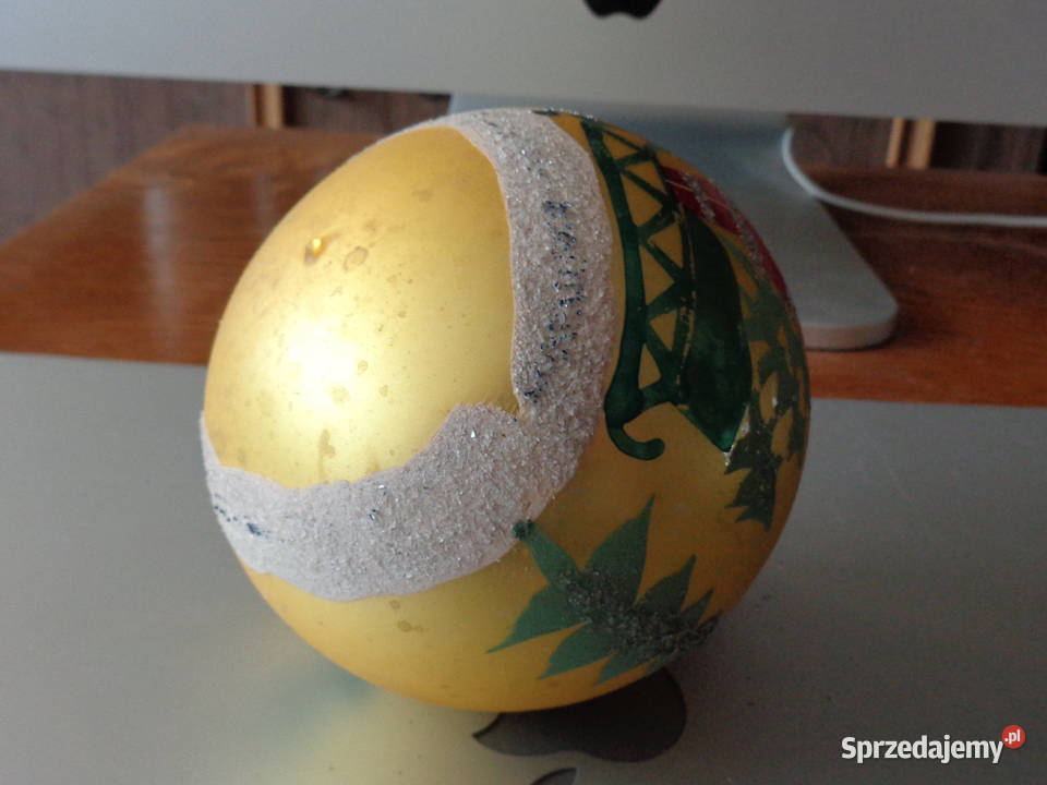 3 stare bombki z mikołajem lata 70te Brzeg