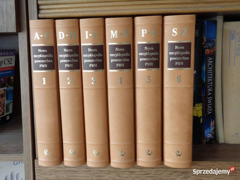 Nowa Encyklopedia Powszechna PWN 6 tomów Skóra encyklopedie, słowniki, leksykony Brzeg