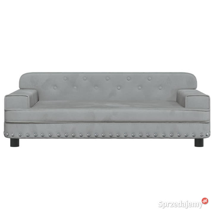 Sofa dzieci jasnoszara 90x53x30 aksamit Warszawa