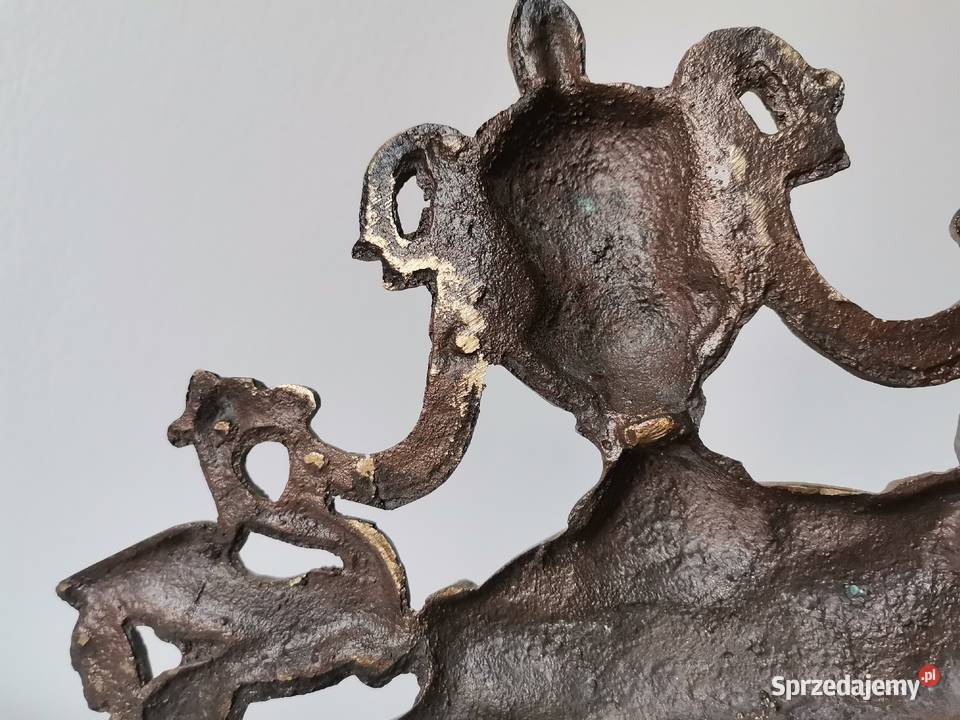 Stara duża ciężka mosiężna rama ramka na zdjęcie