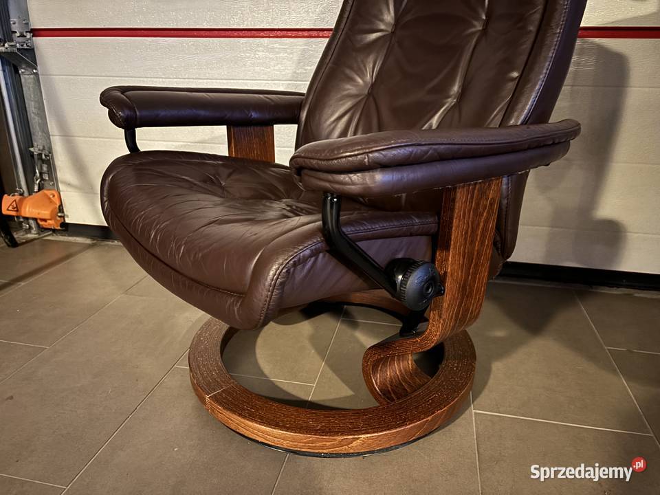 Dwa luksusowe fotele skóra Ekornes StressLess