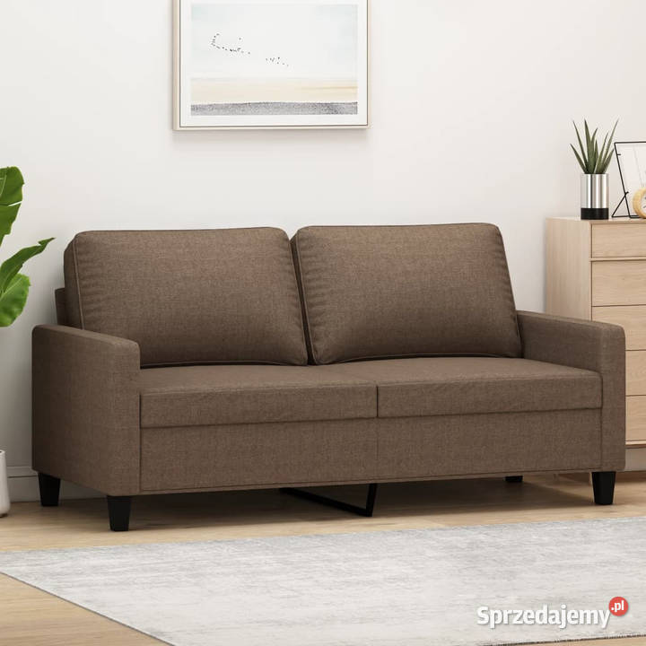 Sofa 2osobowa brązowa 140 tapicerowana tkaniną Warszawa