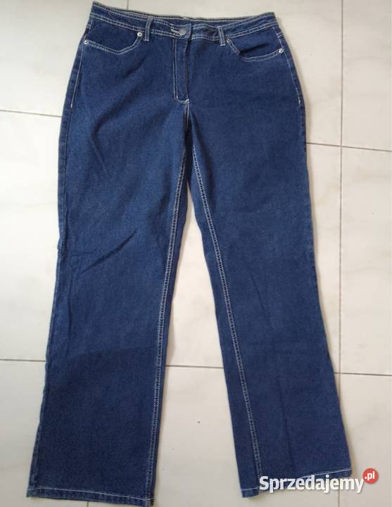 Spodnie damskie jeansowe 44 z elastanem w pasie Rewal