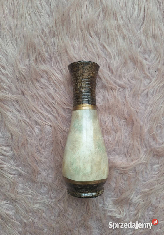 Śliczny brązowy beżowy kremowy wazon vintage beżowy Kraków