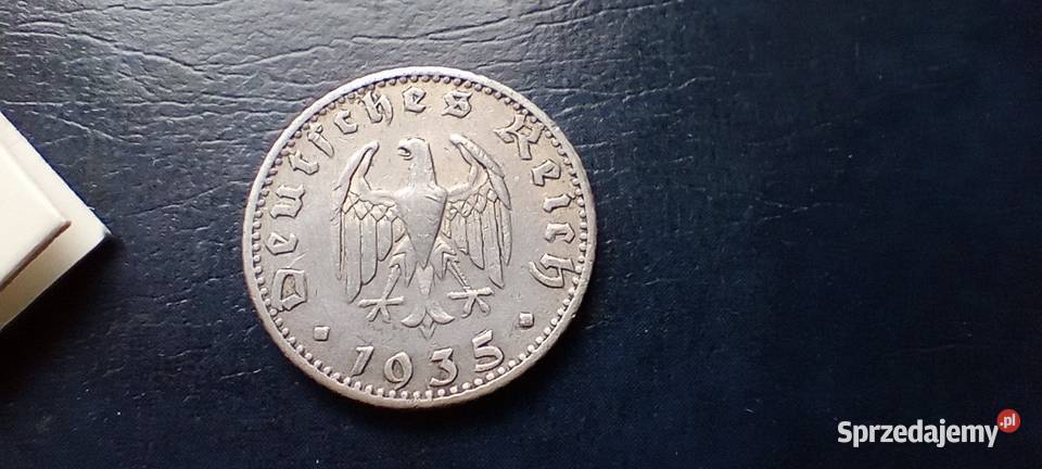 Stare monety 50 fenig 1935 J Niemcy Lesko