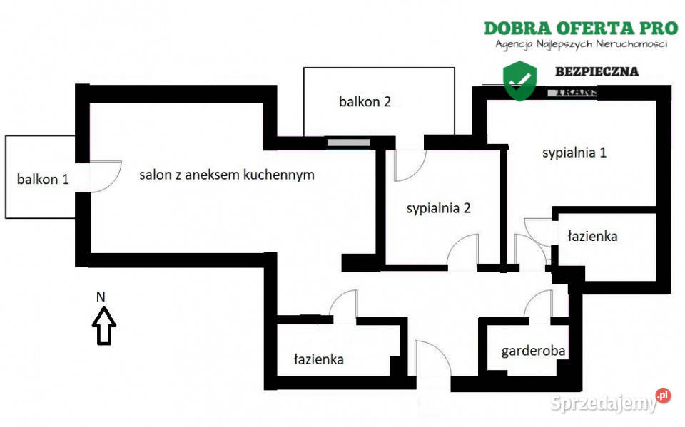 3 pokoje w bezpiecznej okolicy Gdańsk