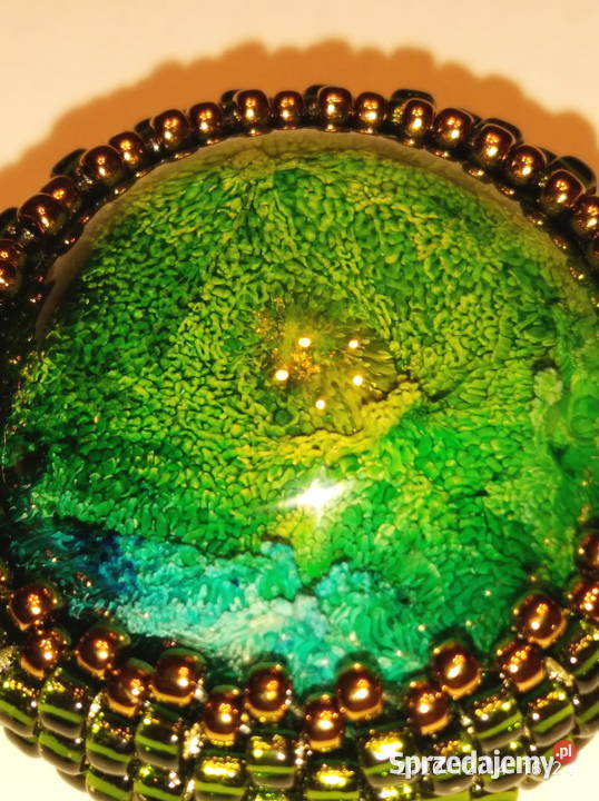 DWUSTRONNY WISIOREK Z ŻYWICY zielony Naszyjniki Biżuteria dla Pań Warszawa