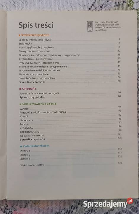 Język polski zeszyt ćwiczeń kl8 Nowe słowa na mazowieckie Małkinia Górna sprzedam