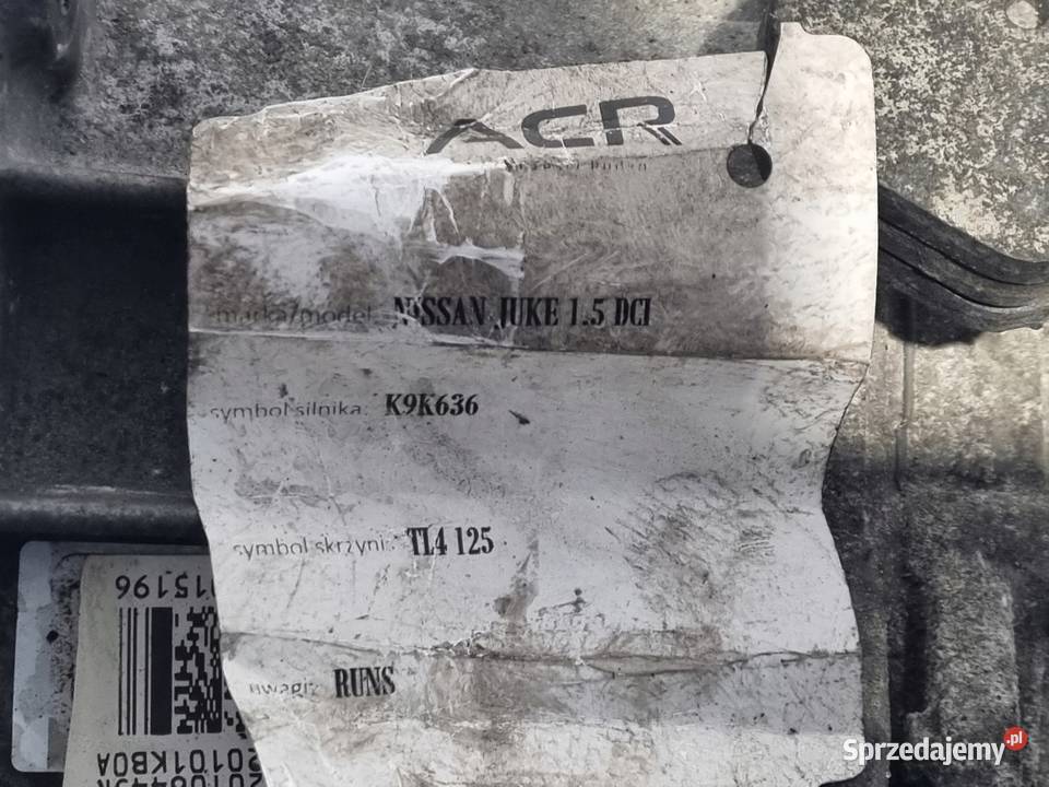 SKRZYNIA BIEGÓW Nissan Juke F15 15 DCI K9K636 osobowe Chełm sprzedam