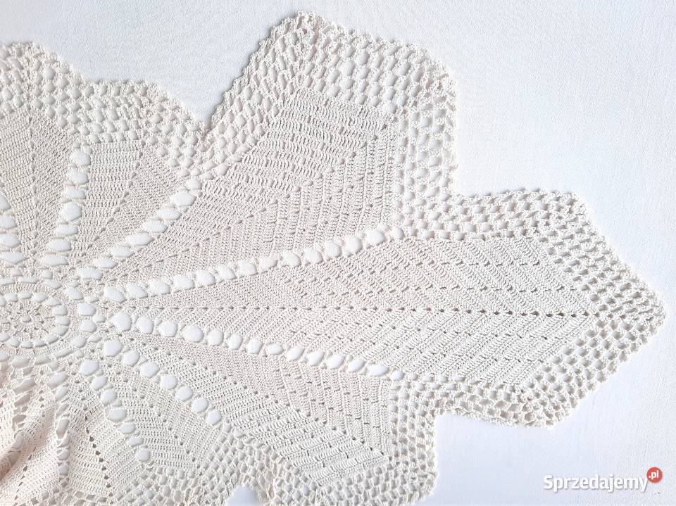 Bawełniana duża serweta szydełkowa serwetka Łódź