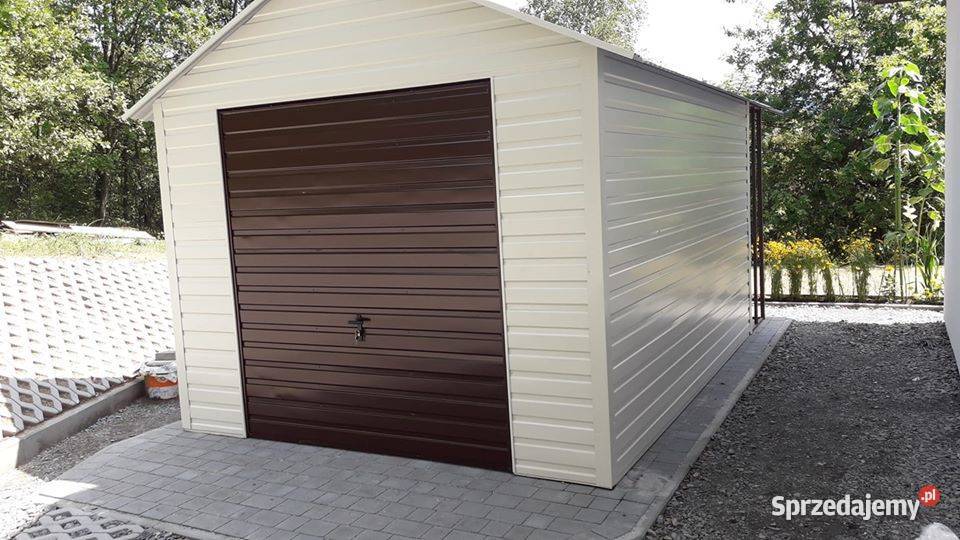 Garaż Blaszany 6x6 Drewnopodobny Złoty DąbGaraże 36m2 Góra