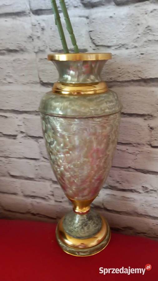 Wazon metalowy białozłoty Warszawa sprzedam