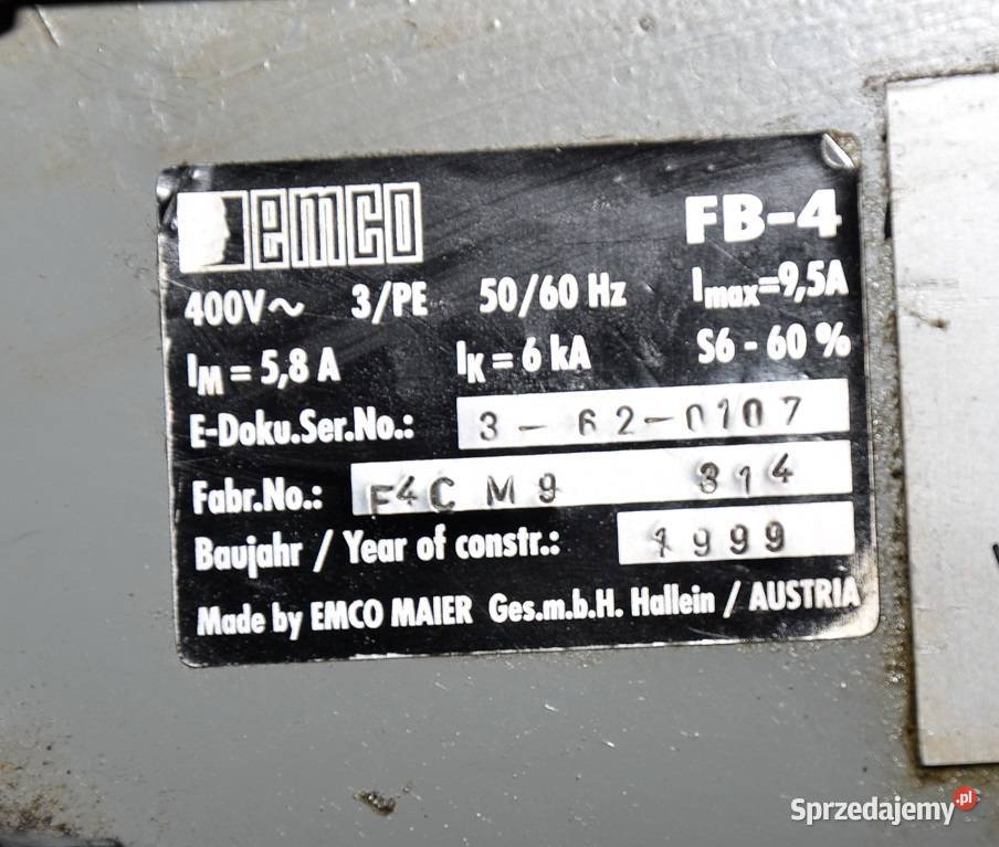 Frezarka uniwersalna EMCO FB 4 NC Jawor