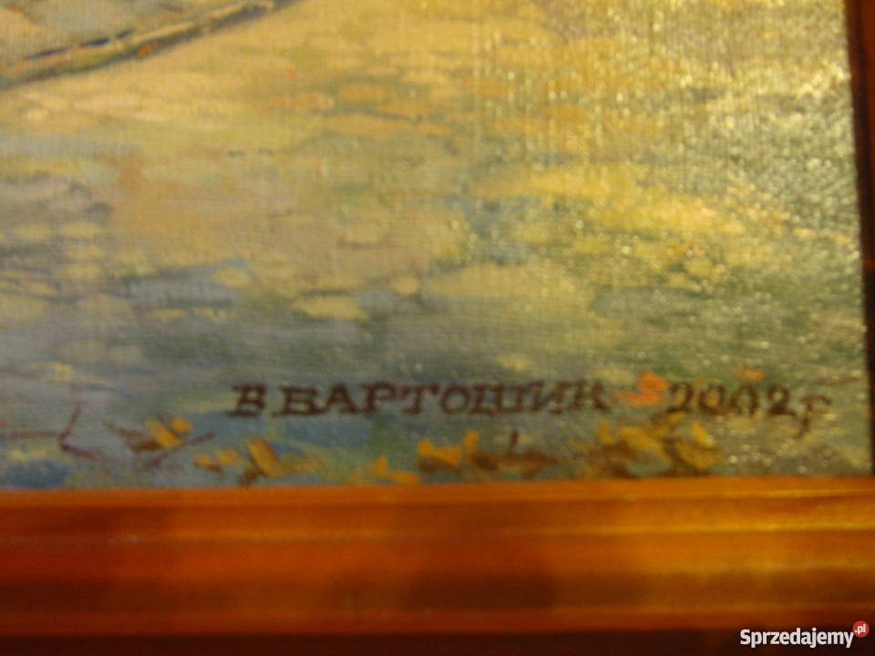 Sygnowany Obraz olejny ZAMEK W ŁUCKU KRESY WOŁYŃ Malarstwo