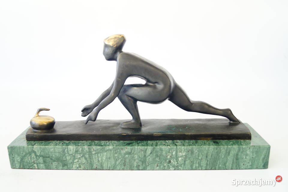 Figura z brązu gra w curling prezent figurka Gizałki sprzedam