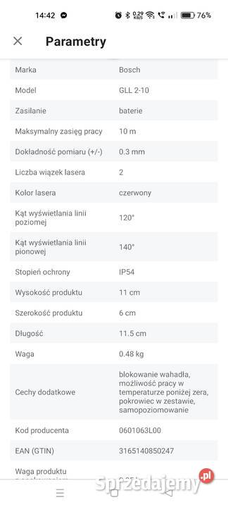Laser krzyżowy Bosch PLL 210 Szamotuły