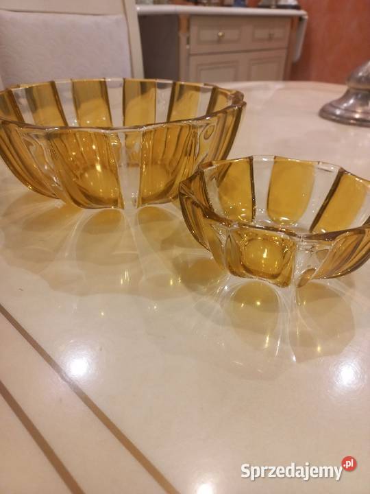 Piękny zestaw ze szkła dwubarwnego w masie łódzkie sprzedam