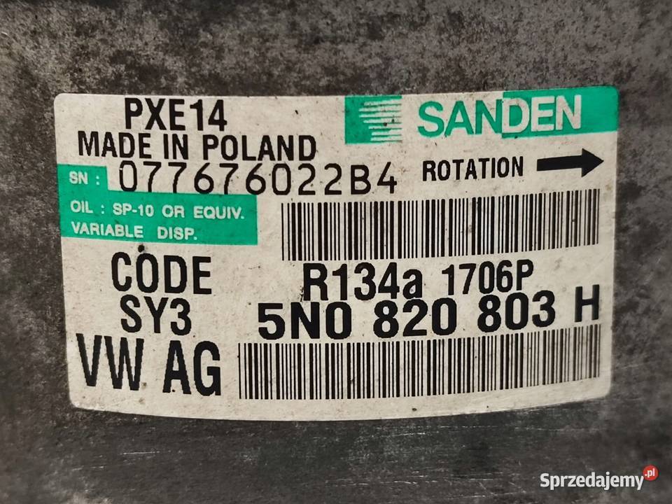 A3 LEON FABIA RAPID 16 TDI CAYN sprężarka Części samochodowe świętokrzyskie Kielce