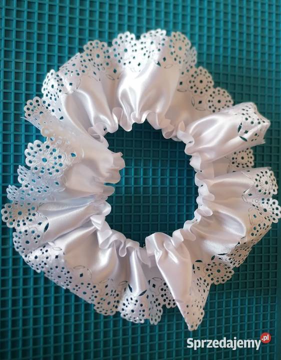 Ozdobaopaska na Koszyk WielkanocnyFalbanka biały Łódź