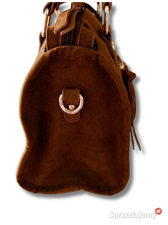 Torebka zamszowa camel pojemna viralowy model Żabiczyn sprzedam