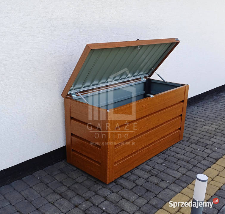 Skrzynia ogrodowa metalowa kufer 150x60x70 złoty Pozostałe Lidzbark Warmiński